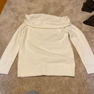 White off the shoulder sweater